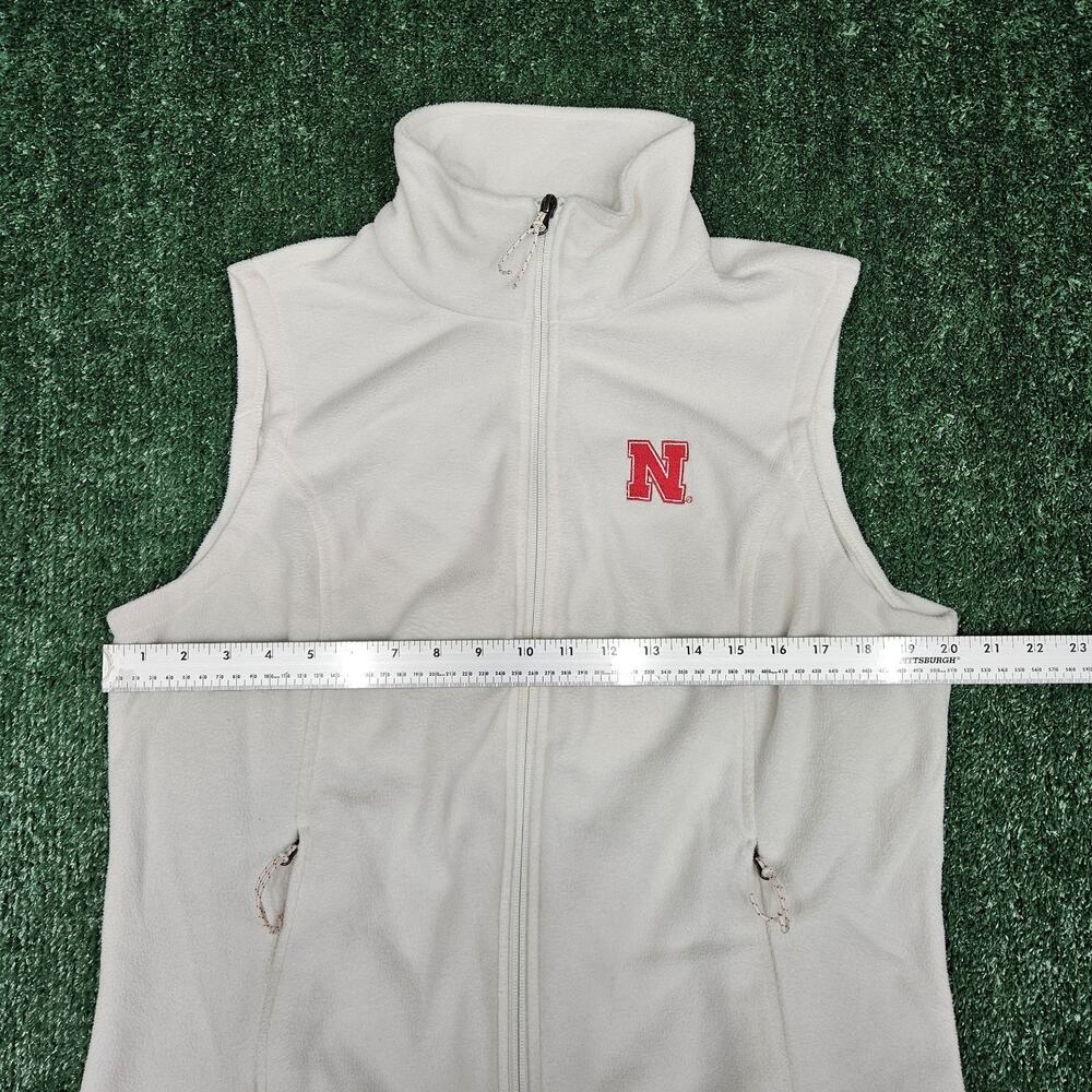 Columbia Nebraska Huskers Women’s Fleece Vest Size Large White - Picture 7 of 7